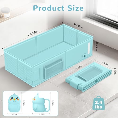 Collapsible Baby Bathtub, Foldable Toddler Bath Tub - Image 2