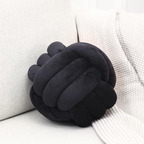 Petrella Black Knot Pillow Ball, 11 Inch Round Decorative Pillow by Petrellatoy