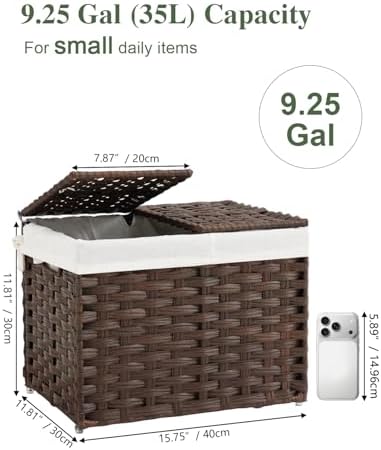 SETVSON Storage Basket with Lid, 2-Lid PE Rattan Storage Bin - Image 2