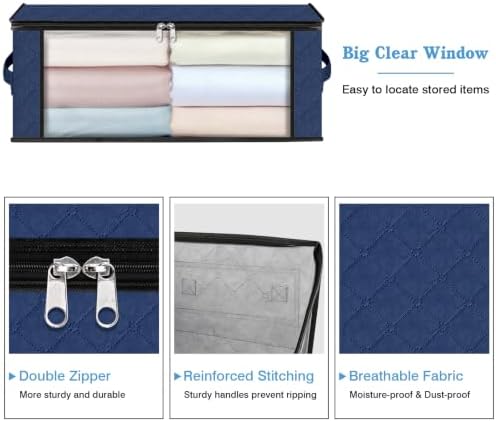 HomeHacks 3-Pack Clothes Organizer Storage Bags, 35L Storage Bins - Image 4
