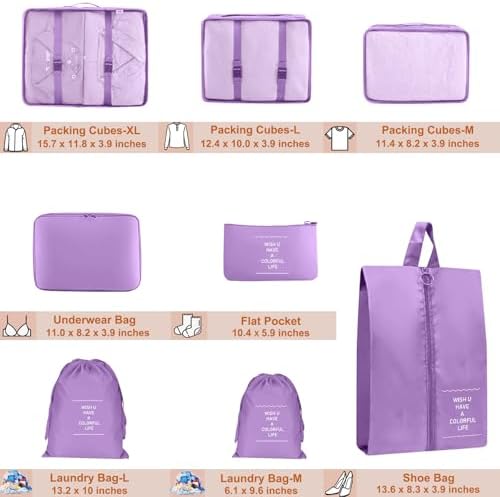 Packing Cubes for Travel 8 Set Luggage Organizer Bags - Image 5
