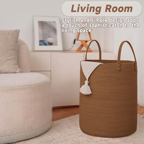 JMvicyroam 60L Cotton Rope Laundry Basket Hamper - Image 3