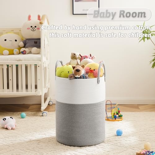 Artfeel Laundry Basket, Woven Cotton Rope Laundry Hamper, 40L - Image 3