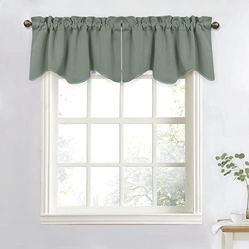 NICETOWN 6 Panels Sage Green Kitchen Valances - Image 2