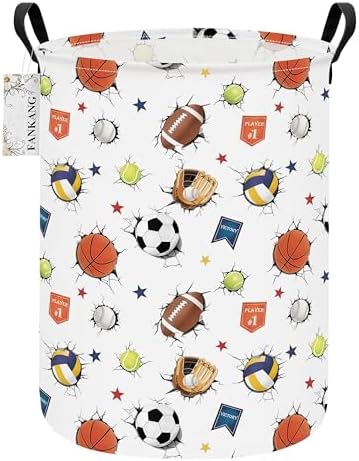 Sports Ball Storage Bin Foldable Nursery Basket by FANKANGStorageBasket
