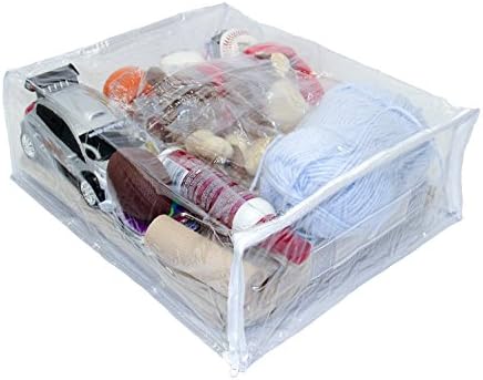 4-Pack Heavy Duty Vinyl Zippered Closet Square Storage Bags - Image 5