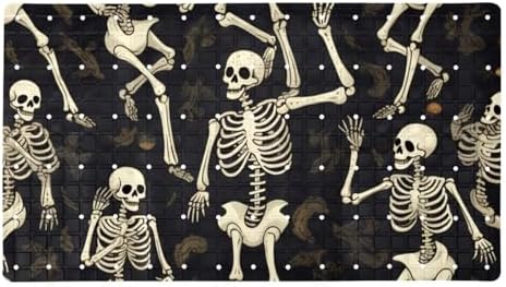 Bathtub Mat Non Slip 26.8x15.1In, Skeletons Dance Bath Mat by Anna+Cowper