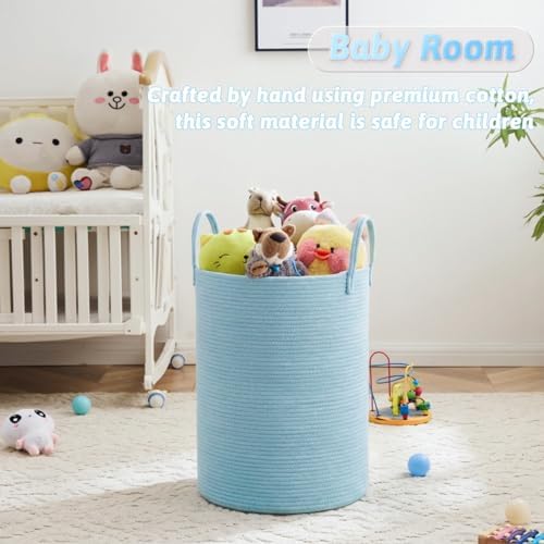 Laundry Basket, Woven Cotton Rope Laundry Hamper, 100L - Image 3