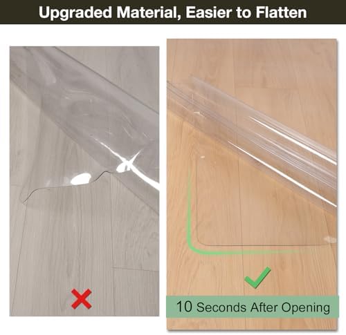 Crystal Clear Floor Mat 8×10ft, Upgraded Easy Flat Waterproof Vinyl Rug Cover - Image 2