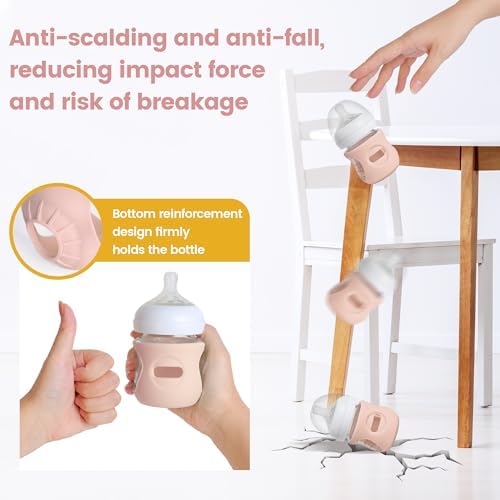 4Pack Silicone Sleeves for Philips Avent Natural Glass Baby Bottles - Image 4