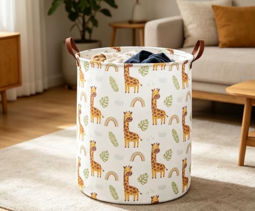 ESSME Laundry Hamper, Giraffe Hamper Collapsible Canvas Waterproof Animal - Image 2