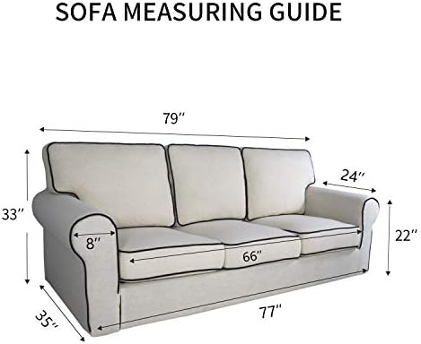 PureFit Stretch Couch Covers for Sofa Large Sofa Slipcovers Grayish Green - Image 6