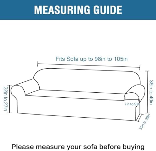 H.VERSAILTEX Stretch Sofa Covers Large Couch Covers Sofa Slipcovers Furniture - Image 2
