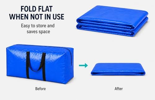 Extra Large Storage Bags, Jumbo Moving Tent Storage Bags, Foldable Big Black - Image 5