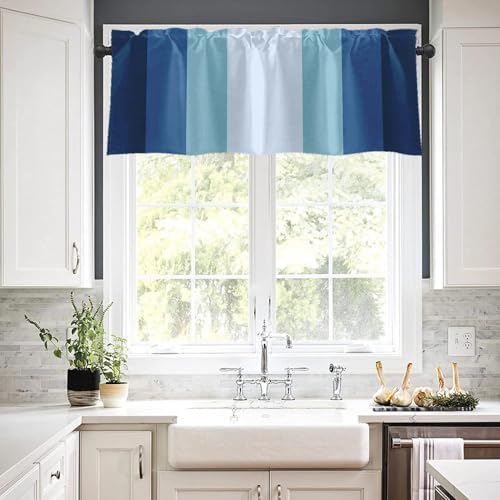 Emvency Valances for Windows, 2 Pack, 52x12 Inch, Coastal Striped - Image 7