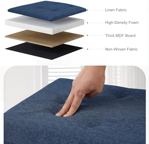 DUMOS 43 Inch Folding Storage Ottoman Bench, Large Ottoman - Image 4