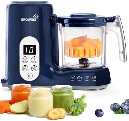 Grownsy Baby Food Maker, Steam & Blend Baby Food Processor, Dark Blue by GROWNSY