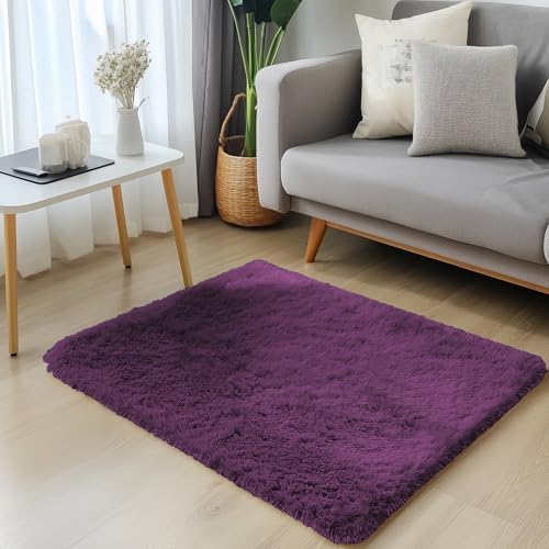OLANLY 2x3 Machine Washable Small Bedside Rug, Soft Fluffy Shaggy Entryway - Image 3
