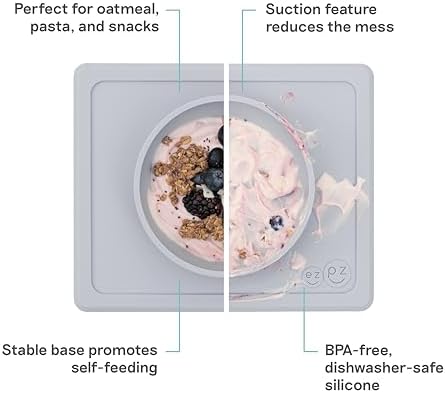 ezpz Mini Bowl - 12 Months+ - 100% Silicone Suction Placemat + Bowl - Image 2
