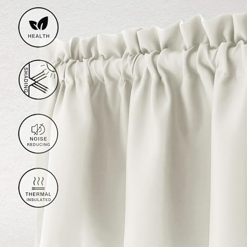Hiasan Ivory Valance Curtains for Window 42 x 18 Inches 1 Panel - Image 2