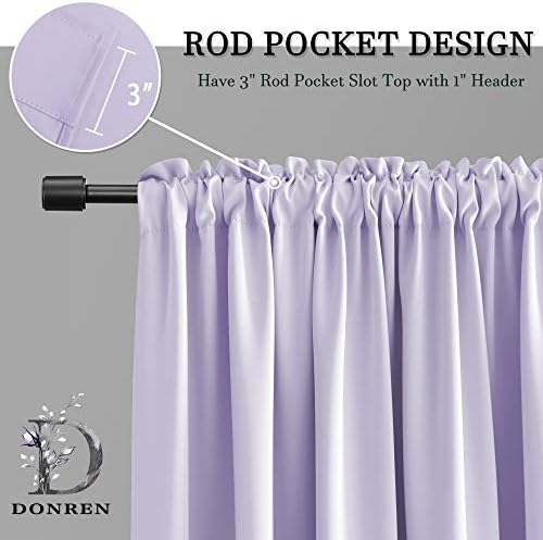 DONREN Light Purple Lilac Curtain Valances - Image 3