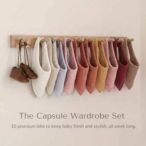 Konssy 10 Pack Baby Muslin Bandana Bibs - Image 6