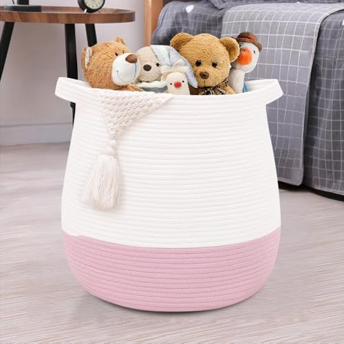 Large Cotton Rope Basket, Woven Storage Basket by childishness+ndup
