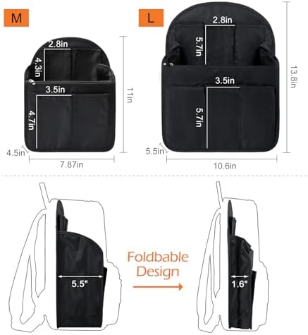 Surblue Backpack Organizer Insert Liner Hanging Travel Rucksack Purse and - Image 4