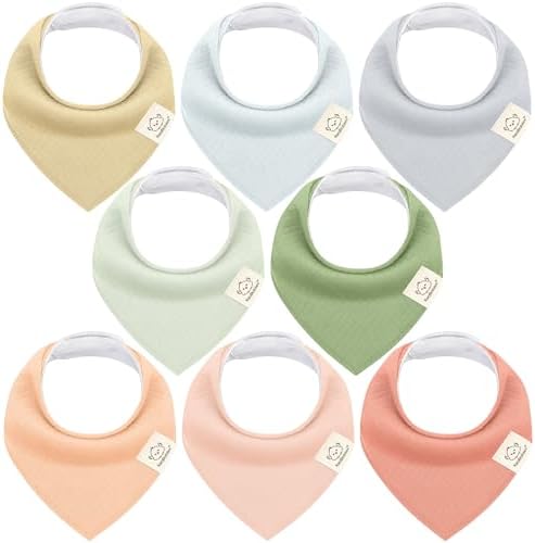 KeaBabies 8pk Organic Baby Bandana Bibs by KeaBabies