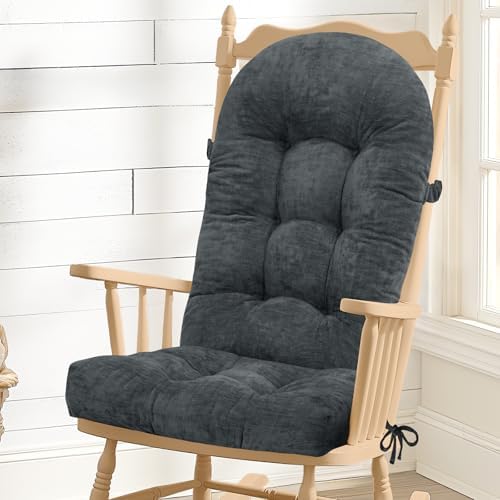 Rocking Chair Cushion, High Back, Slate Gray by ROFIEJOX