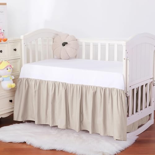 Crib Skirt Dust Ruffle, 100% Egyptian Cotton 400 Thread Count Soft Breathable - Image 4