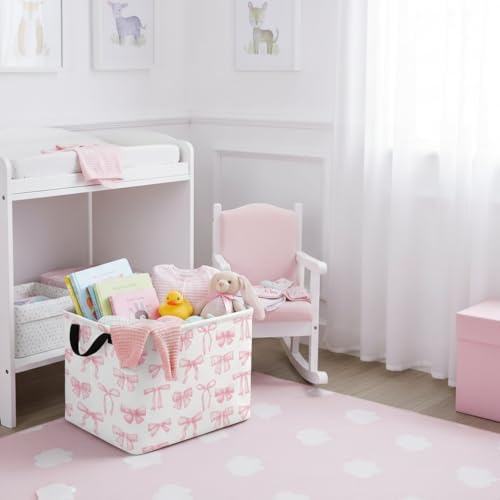 Rectangular Kids Basket Baby Girl Basket Fabric Storage Bin Organizer Box Room - Image 4