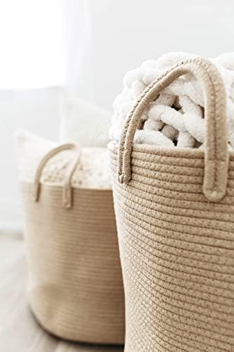 OrganiHaus Tall Cotton Rope Laundry Basket & Hamper, Blanket Storage 52L - Image 5