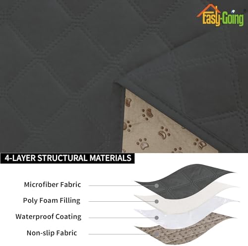 Easy-Going Waterproof Cushion Covers Set, Quilted Stretch 3-Piece Sofa Seat - Image 4