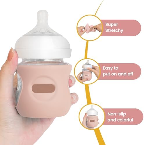 4Pack Silicone Sleeves for Philips Avent Natural Glass Baby Bottles - Image 5