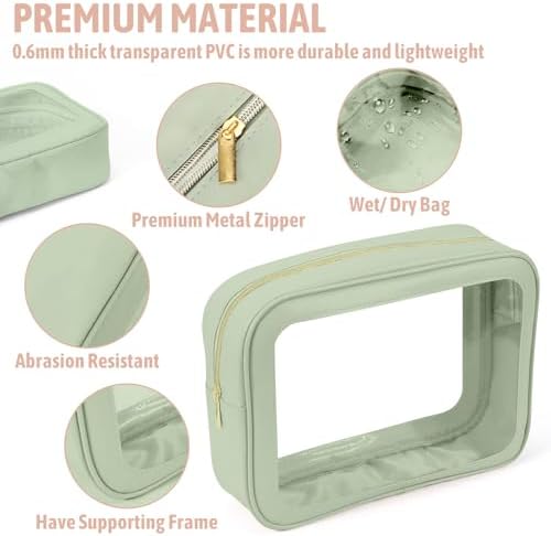 YOPCDJ 6PCS Clear Toiletry Bag, TSA Approved Travel Pouch - Image 4