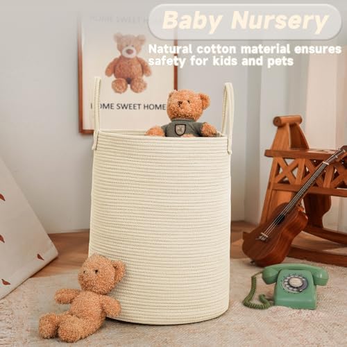JMvicyroam 80L Cotton Rope Laundry Basket Hamper - Image 2