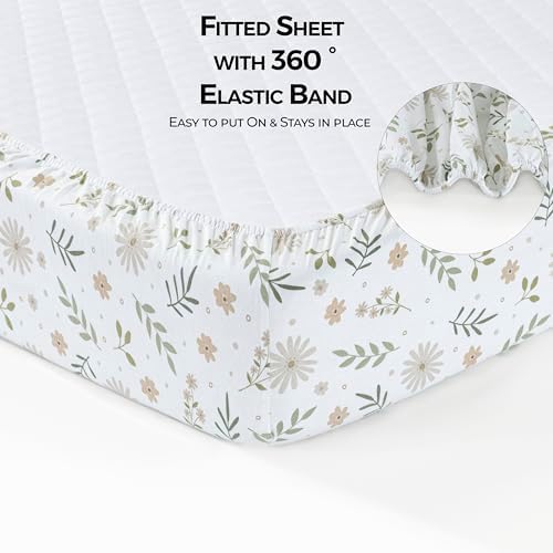 Dreamology Crib Sheets Cotton, 100% Cotton Fitted Crib Sheet, 2 Pack - Image 5