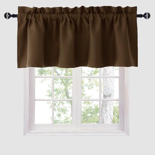 Hiasan Brown Valance Curtains for Window 42 x 18 Inches 1 Panel by Hiasan