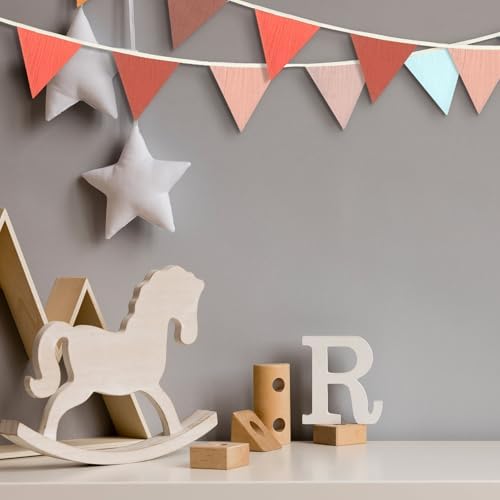 Oudain 2 Pcs Pennant Banner Flags Nursery Garland Triangle, Mixed Color - Image 5