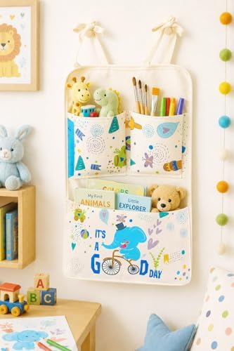 MellowSpace Elephant Crib Organizer Hanging Storage Bag – Baby Nursery Bedside - Image 3