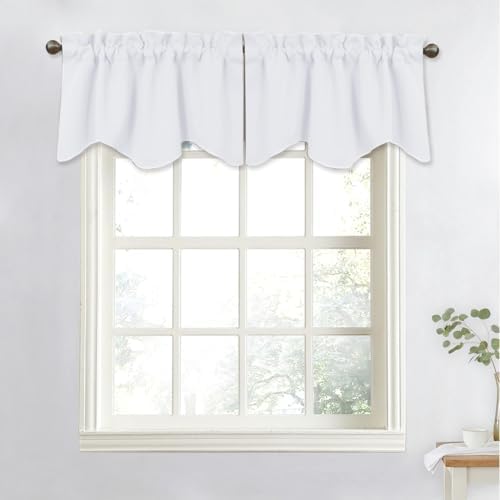 NICETOWN Pure White Curtain Valance by NICETOWN