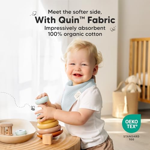 KeaBabies 8pk Organic Baby Bandana Bibs - Image 2