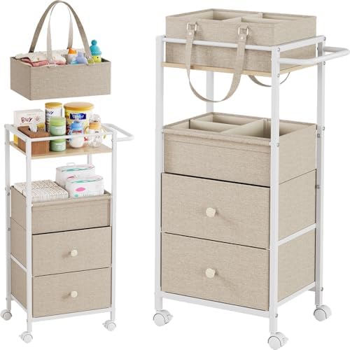 3In1 Modanais Baby Diaper Caddy Organizer Cart by HomeOrganizersandStorage