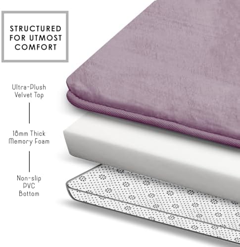 Clara Clark Bathroom Rugs, Velvet Memory Foam Bath Mat, Non-Slip Bath Rugs - Image 5