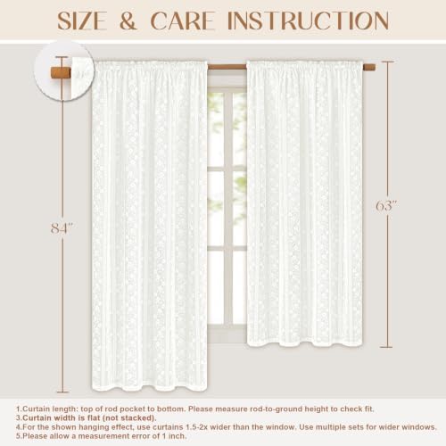 ASPMIZ White Linen Curtains for Living Room Double Layer Curtains 52x63 - Image 6