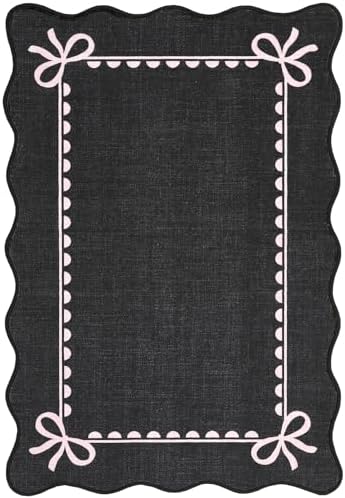 GarveeHome Scalloped Bow Rug 5x7 Washable Rug - Image 5