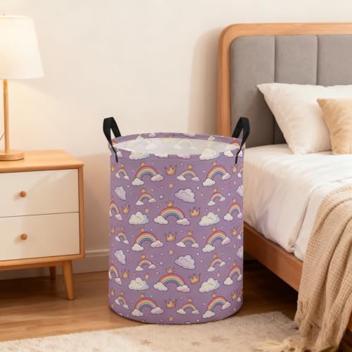 ESSME Kids Laundry Basket, Rainbow Hamper Collapsible Canvas Waterproof Storage - Image 5
