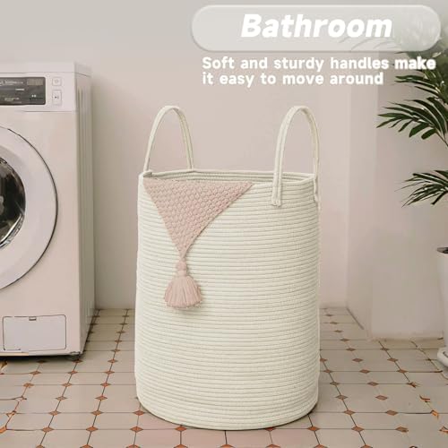 JMvicyroam 80L Cotton Rope Laundry Basket Hamper - Image 5