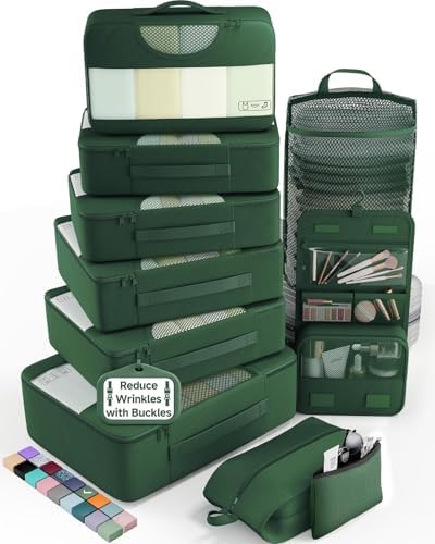 Veken 10 Set Packing Cubes for Travel Essentials, Suitcase Organizer Bags in 4 by Veken